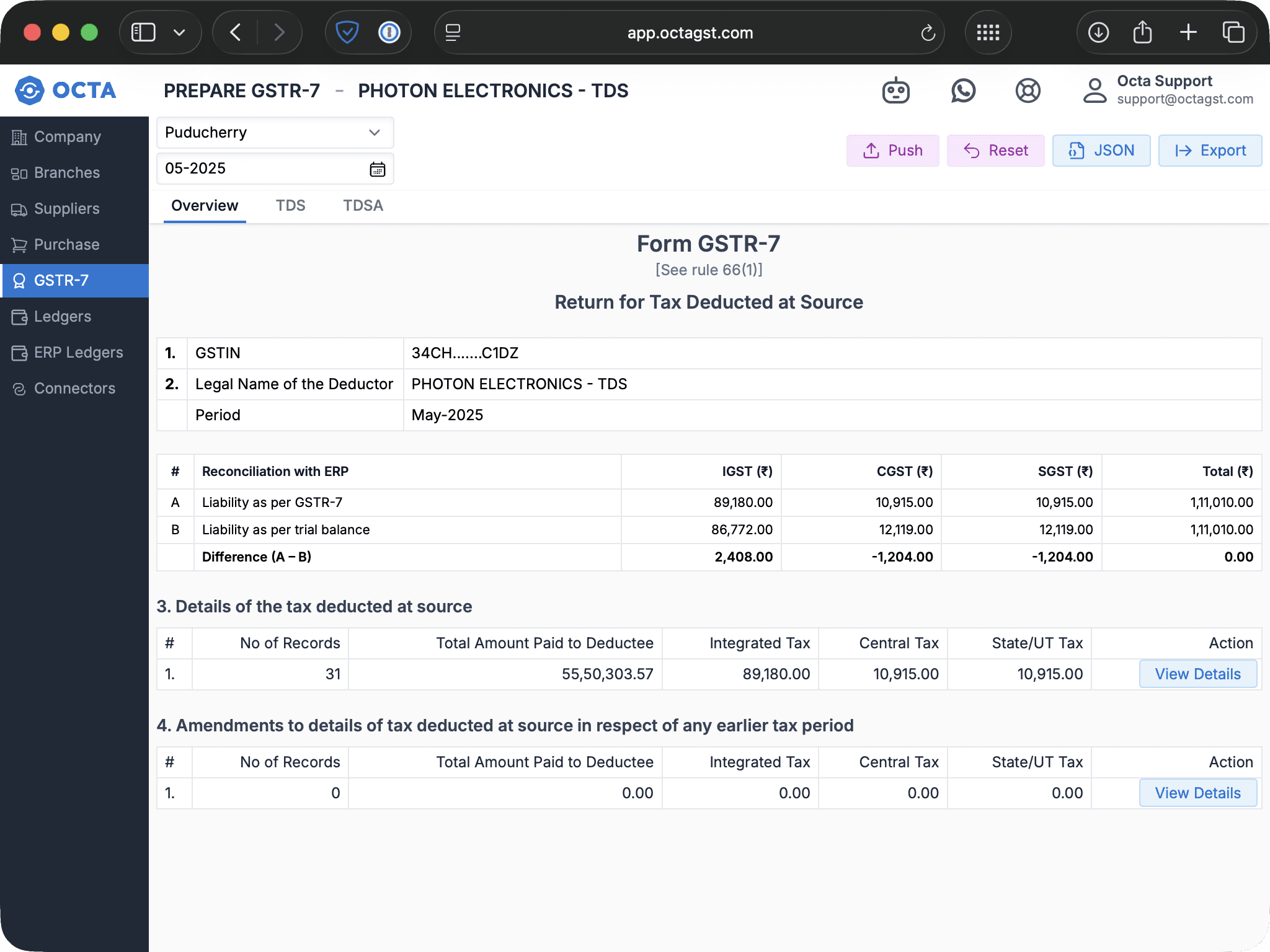 Auto Generate GSTR-7