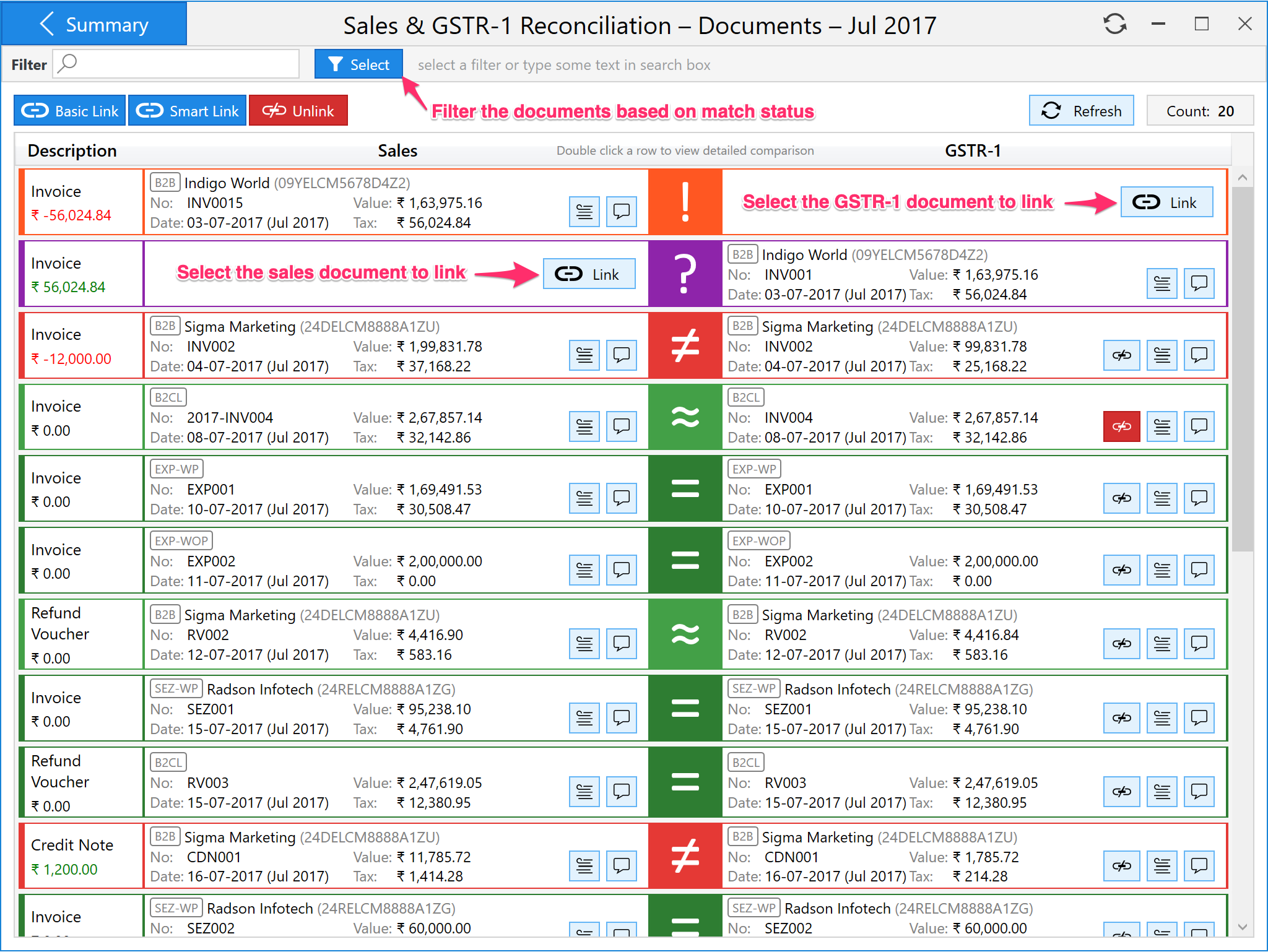 Document Reconciliation Summary