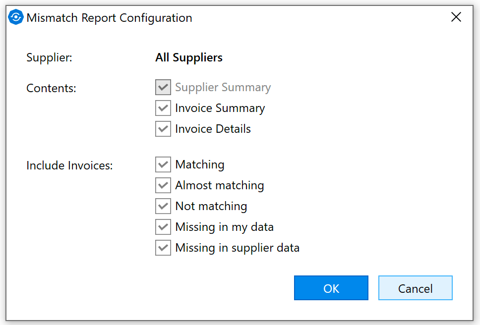 Mismatch report