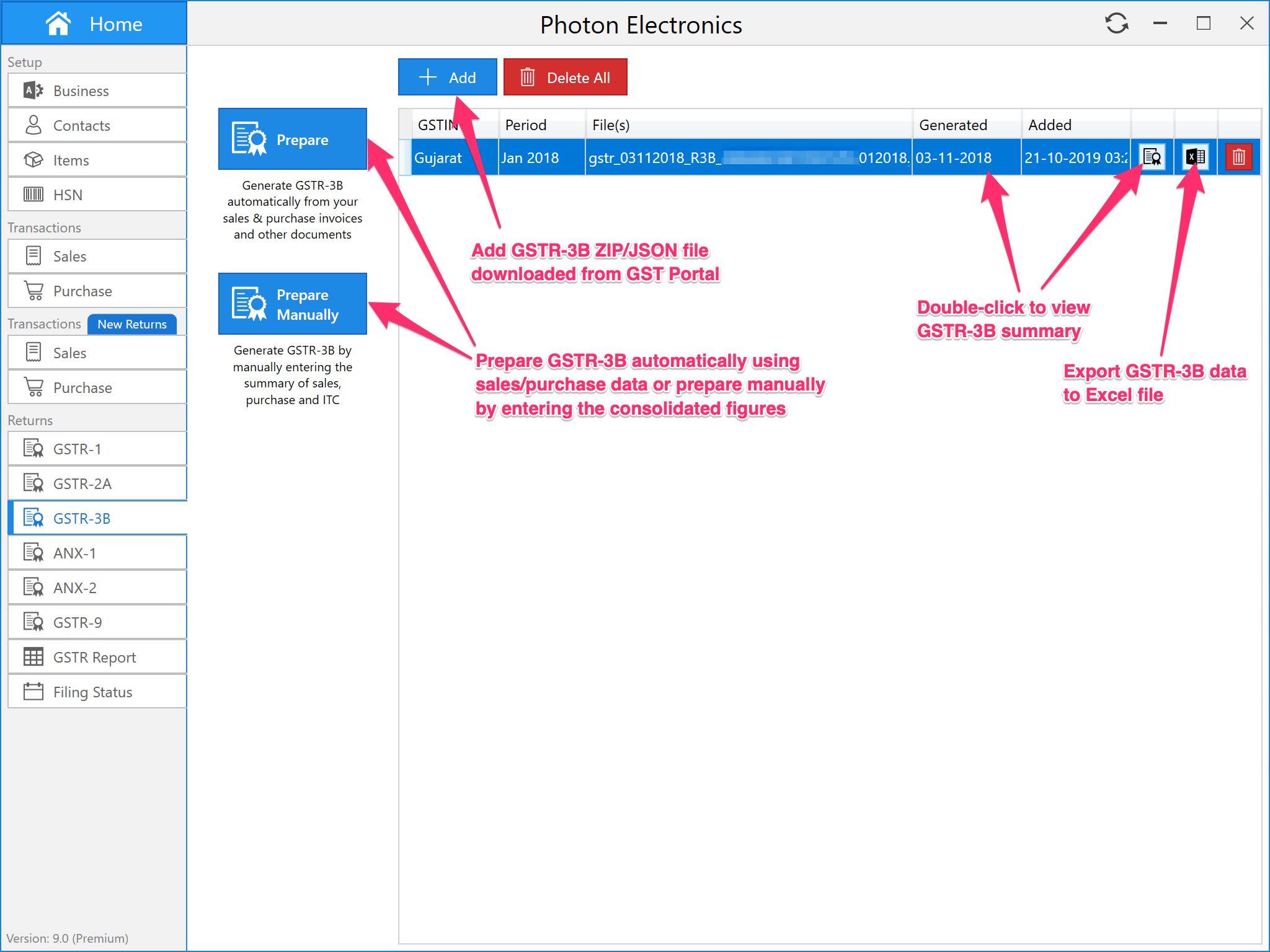 Octa GST GSTR-3B Overview