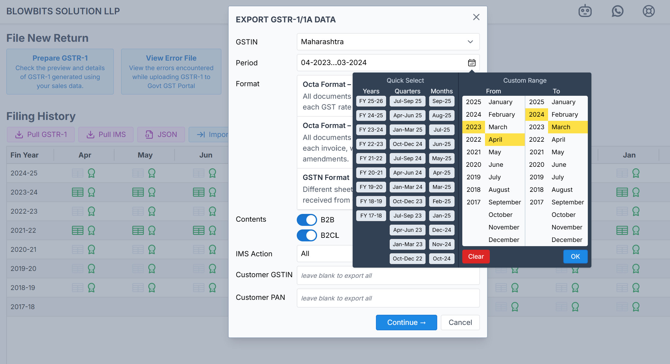 export gstr1