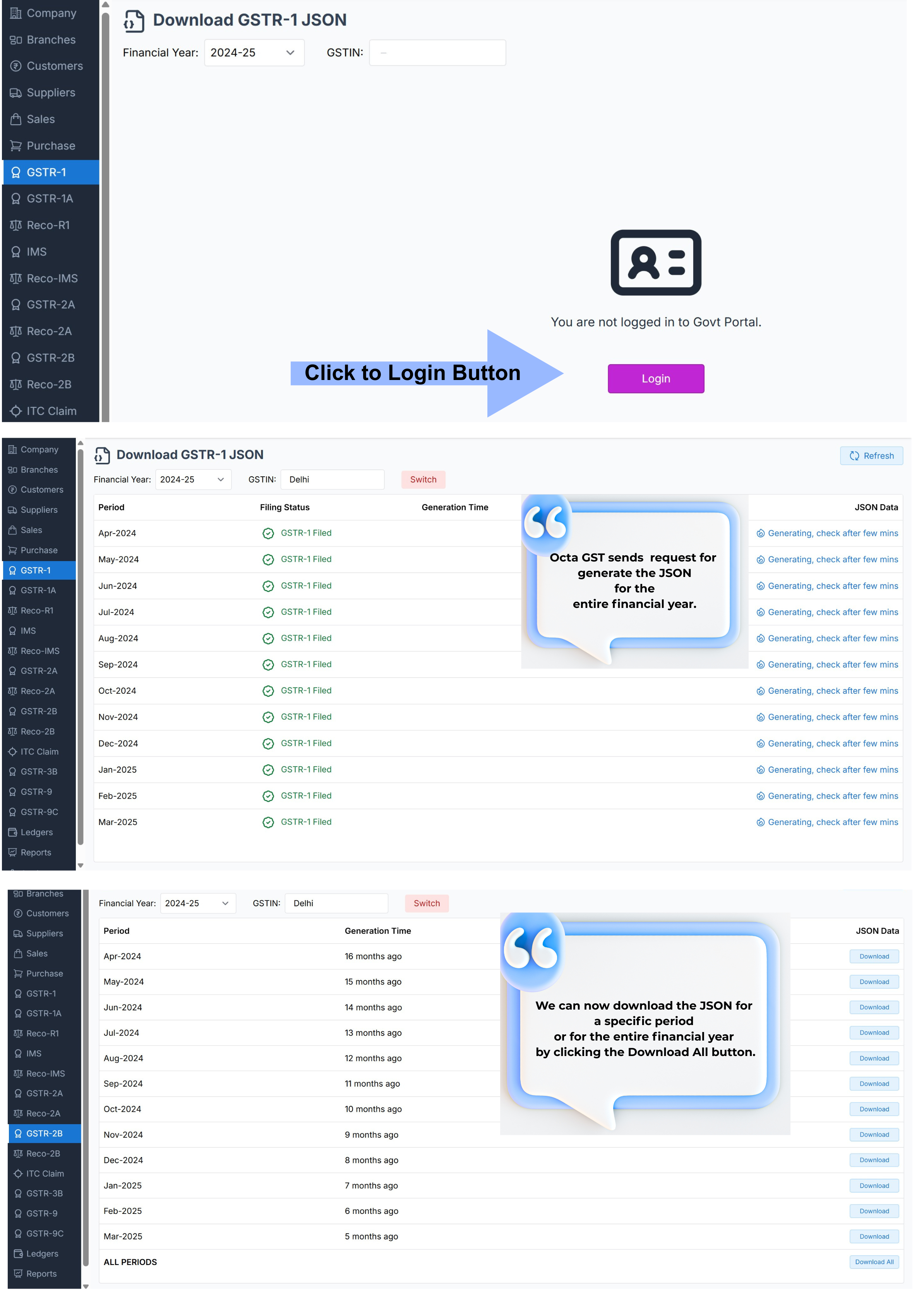 Download GSTR2B JSON